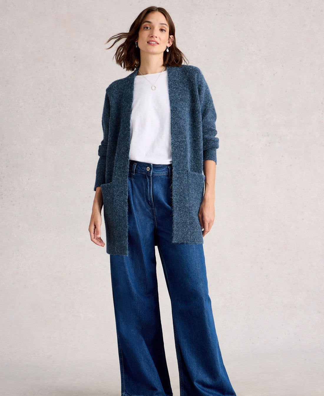 Erin Long Line Cardi - Dark Blue