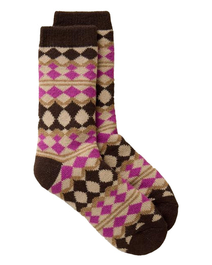 Fairisle Cabin Sock - Pink Mlt