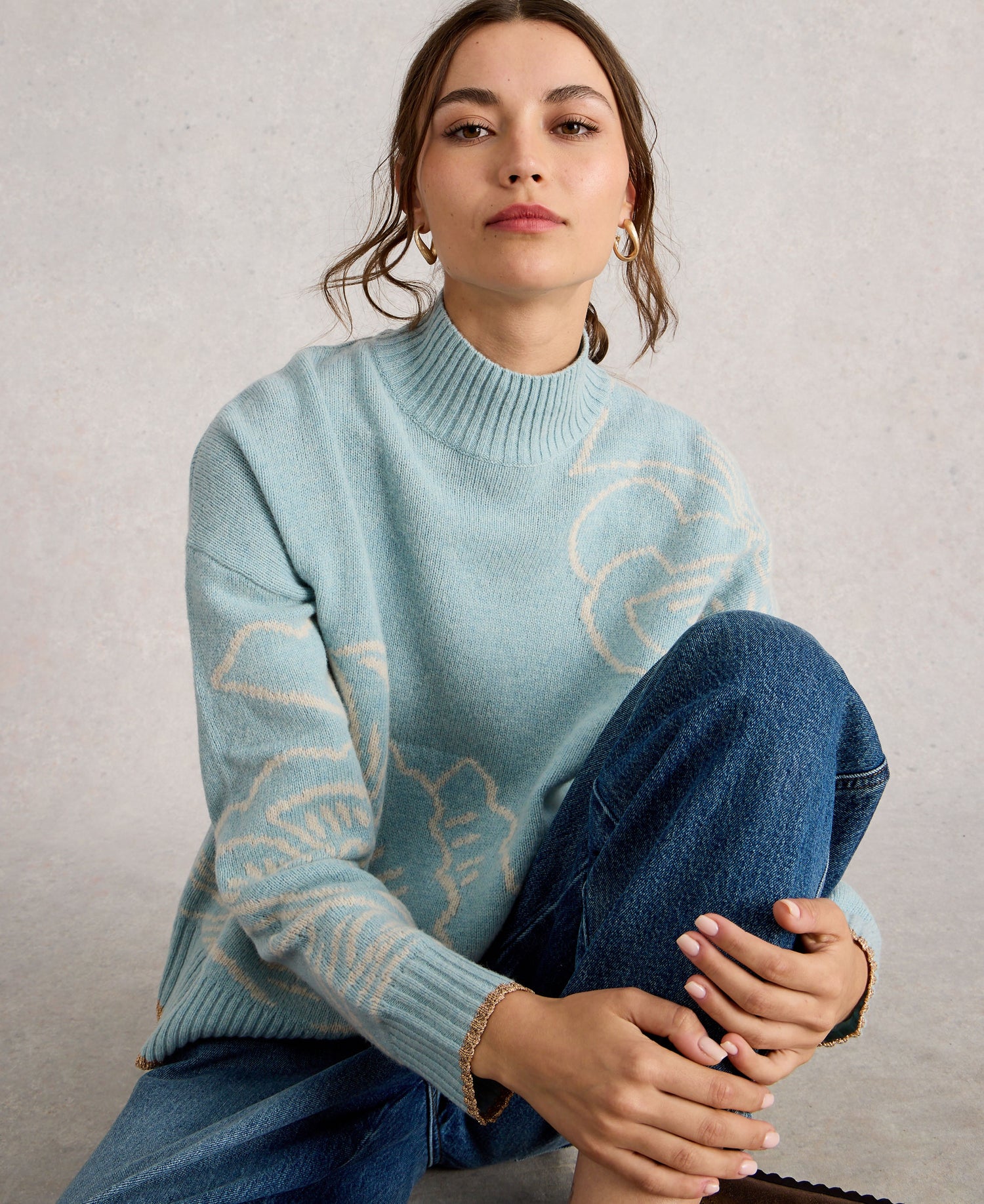 Fenella Floral Jumper - Blue Multi