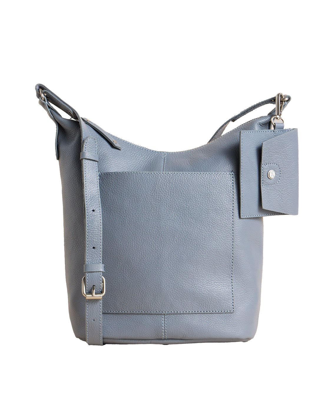 Fern Leather Crossbody - Mid Blue