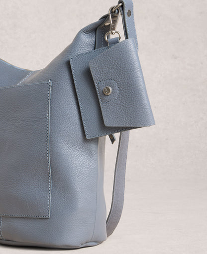 Fern Leather Crossbody - Mid Blue