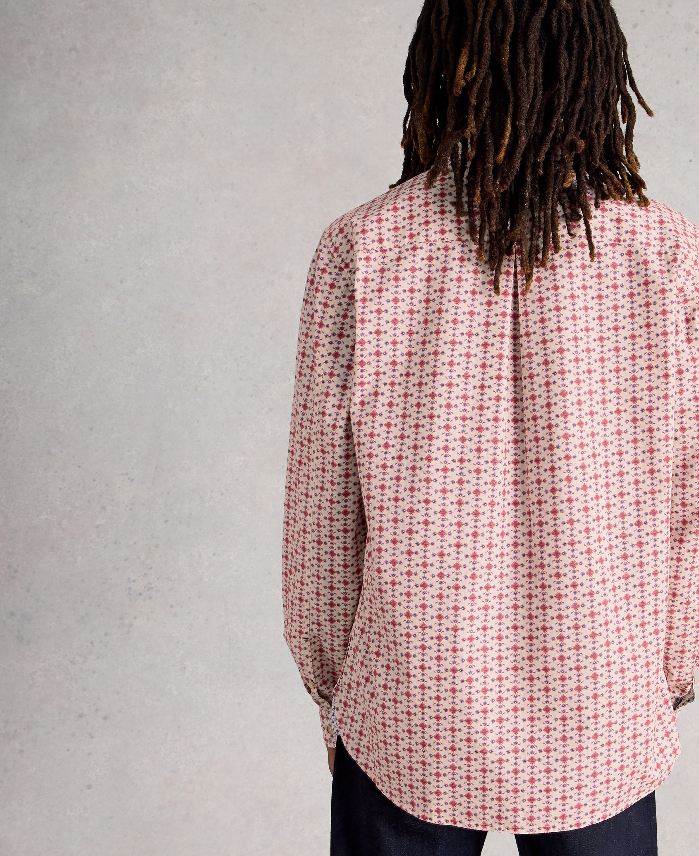 Finsbury Folk Geo Print Shirt - Red Print