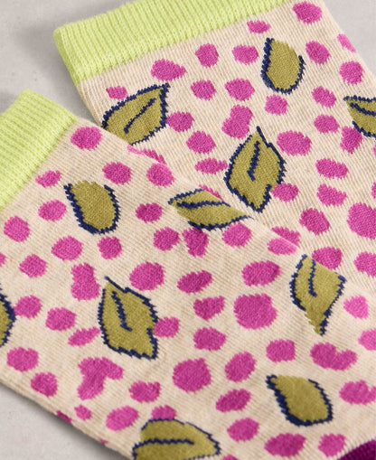 Floral Ankle Sock - Natural Multi