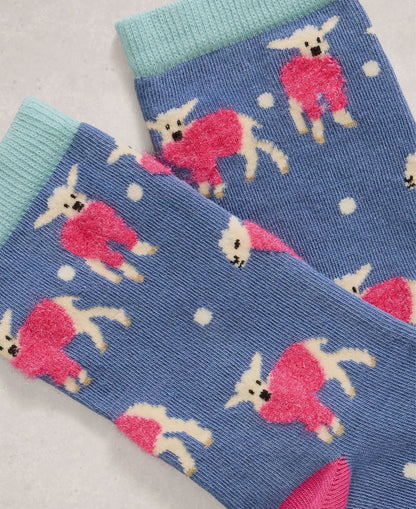Fluffy Ankle Sock - Dark Blue
