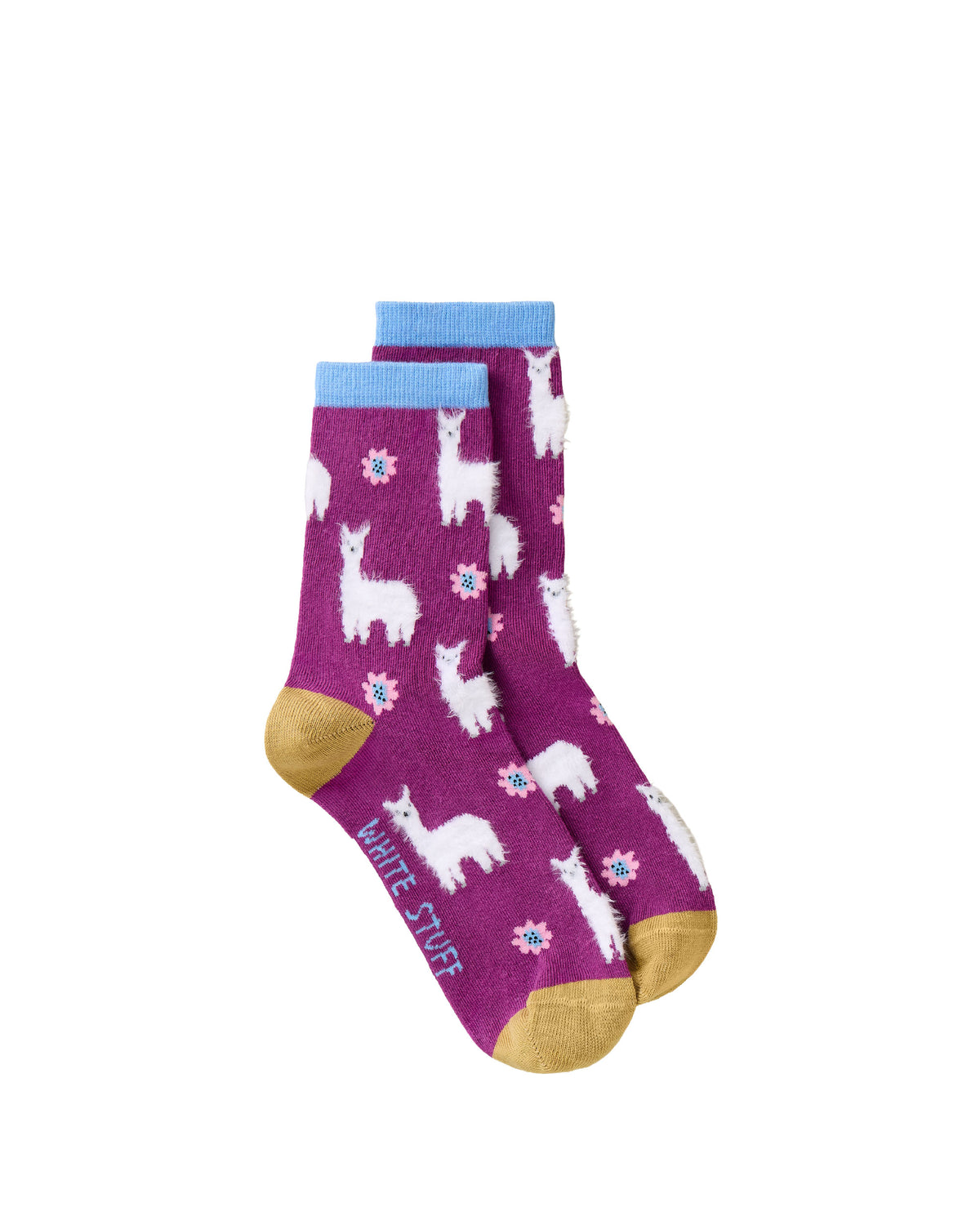 Fluffy Llama Ankle Sock - Mid Purple