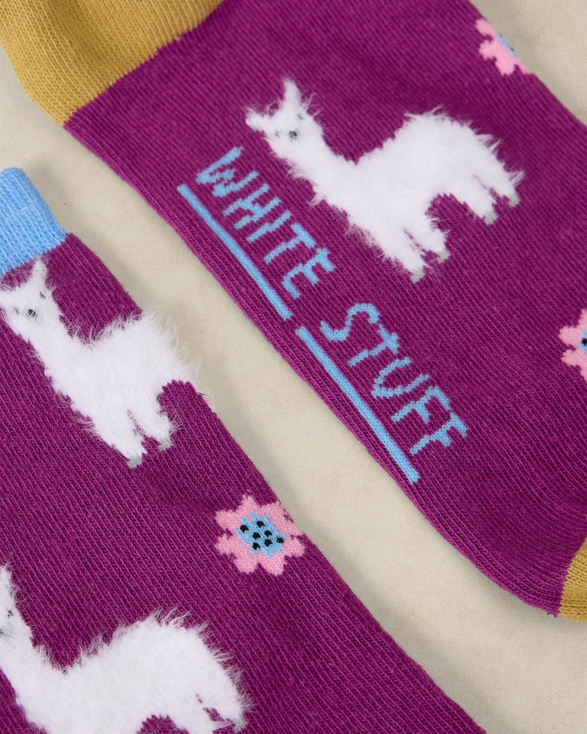 Fluffy Llama Ankle Sock - Mid Purple