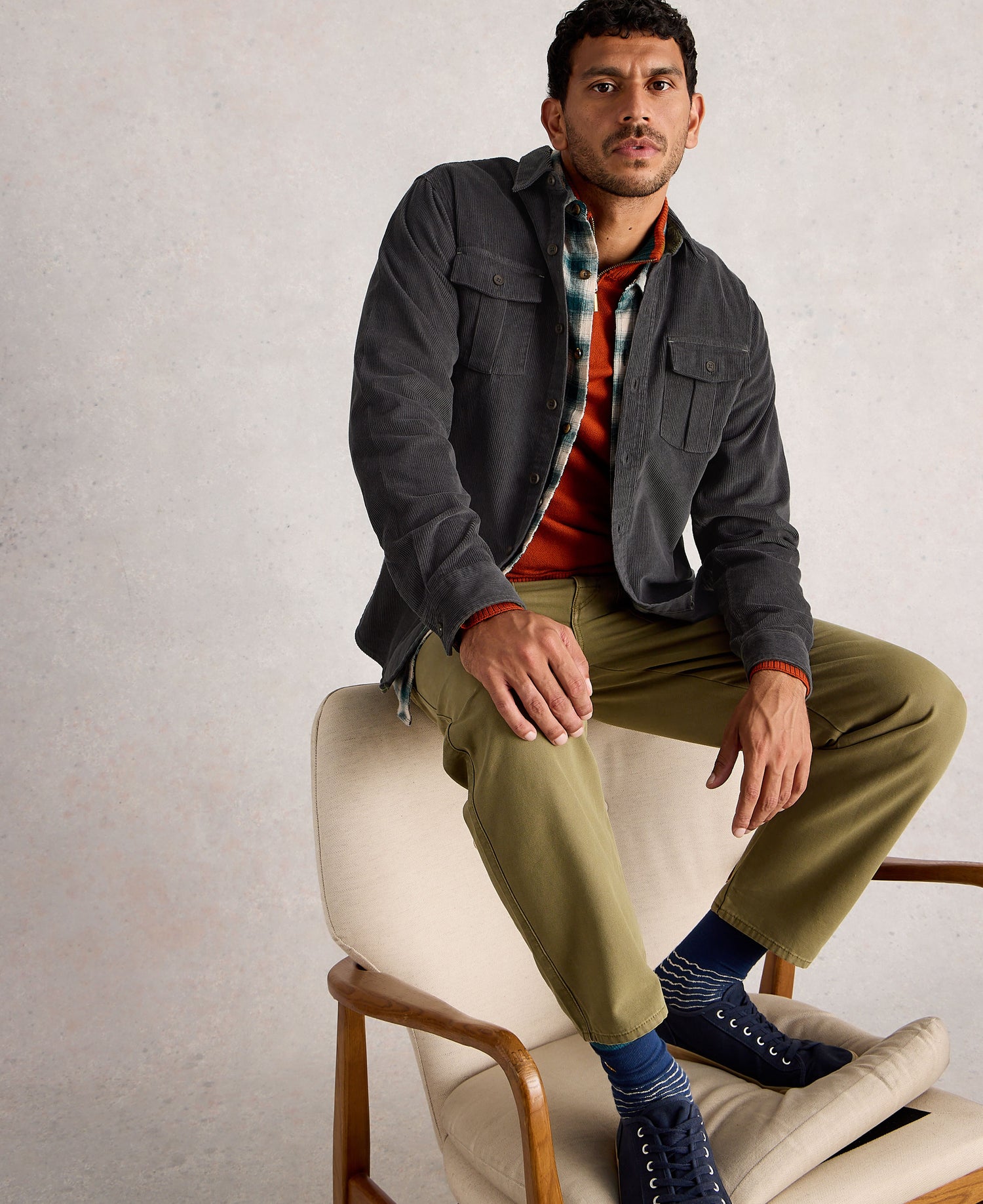 Griffin Cord Shirt - Dark Grey