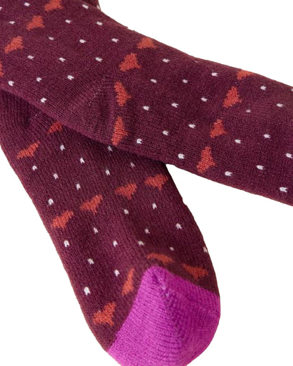 Heart Cabin Sock - Plum Multi
