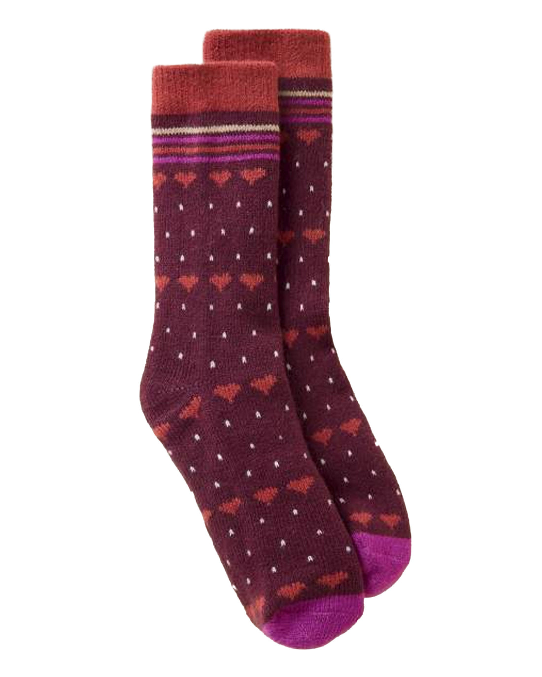 Heart Cabin Sock - Plum Multi