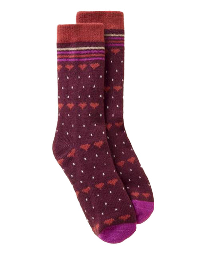 Heart Cabin Sock - Plum Multi