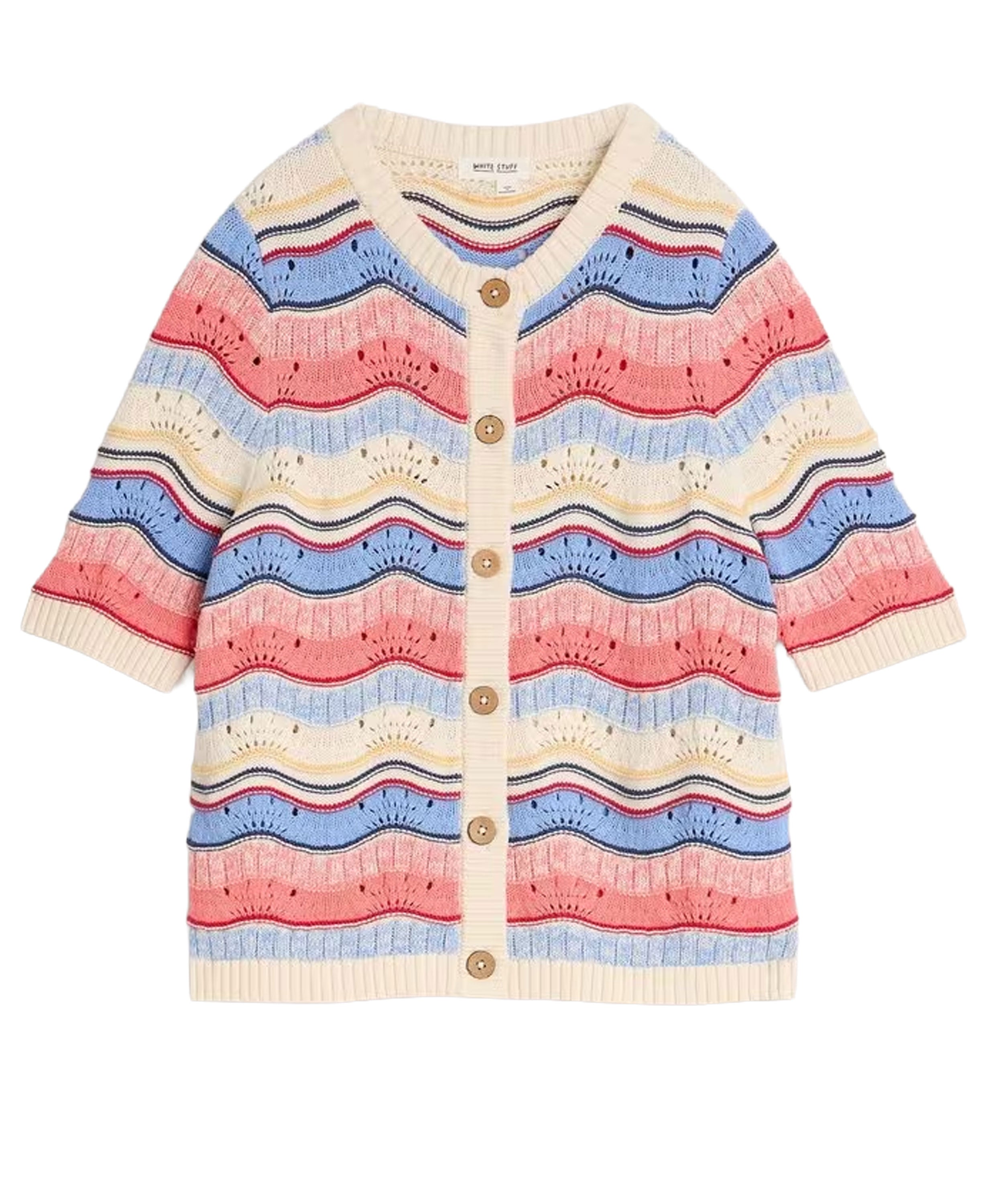Isabella Wavy Cardi - Ivory Multi