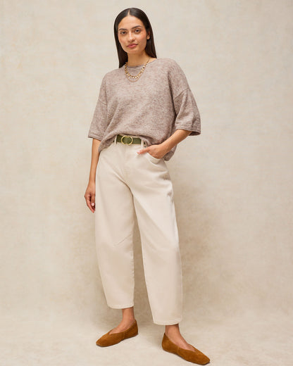 Kate Knitted Tee - Light Natural
