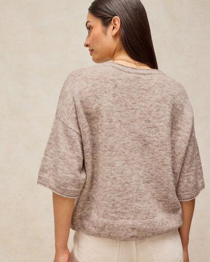 Kate Knitted Tee - Light Natural