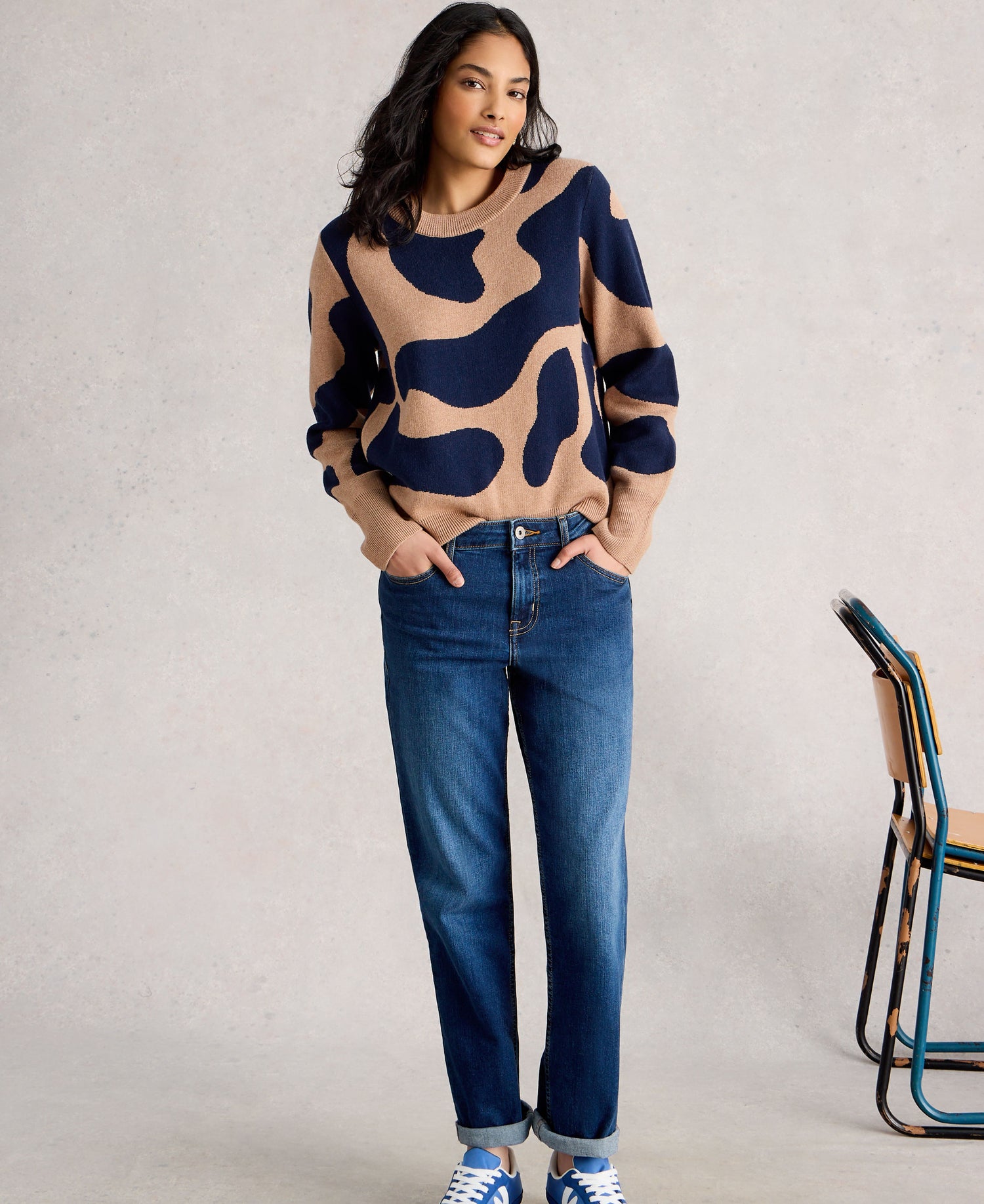 Katie Abstract Jumper - Natural Multi