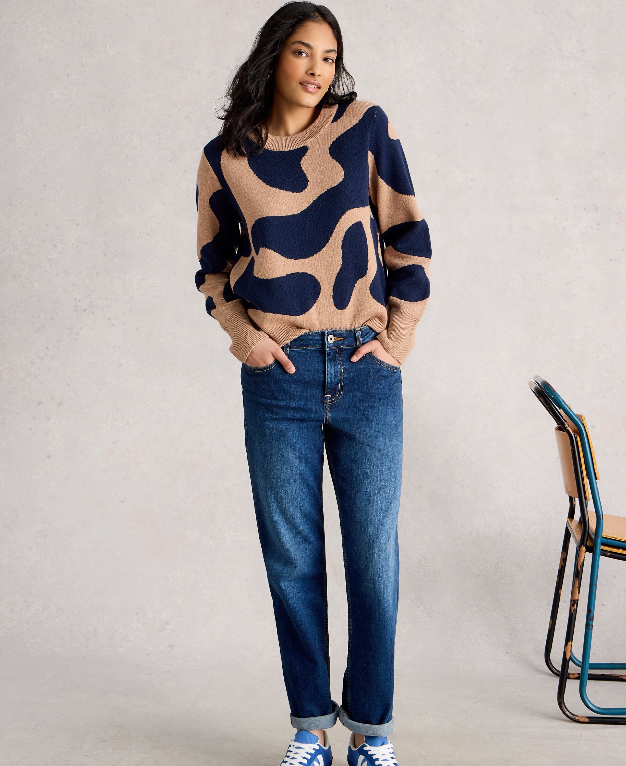 Katie Abstract Jumper - Natural Multi