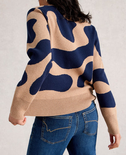Katie Abstract Jumper - Natural Multi