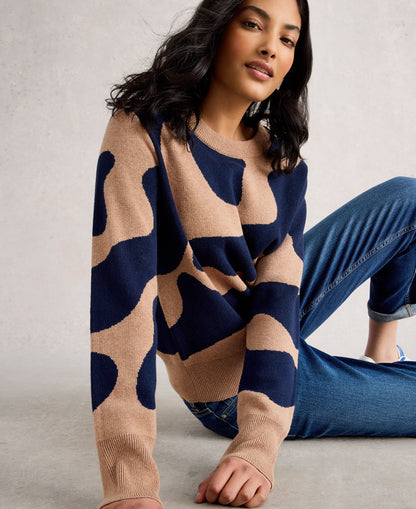 Katie Abstract Jumper - Natural Multi