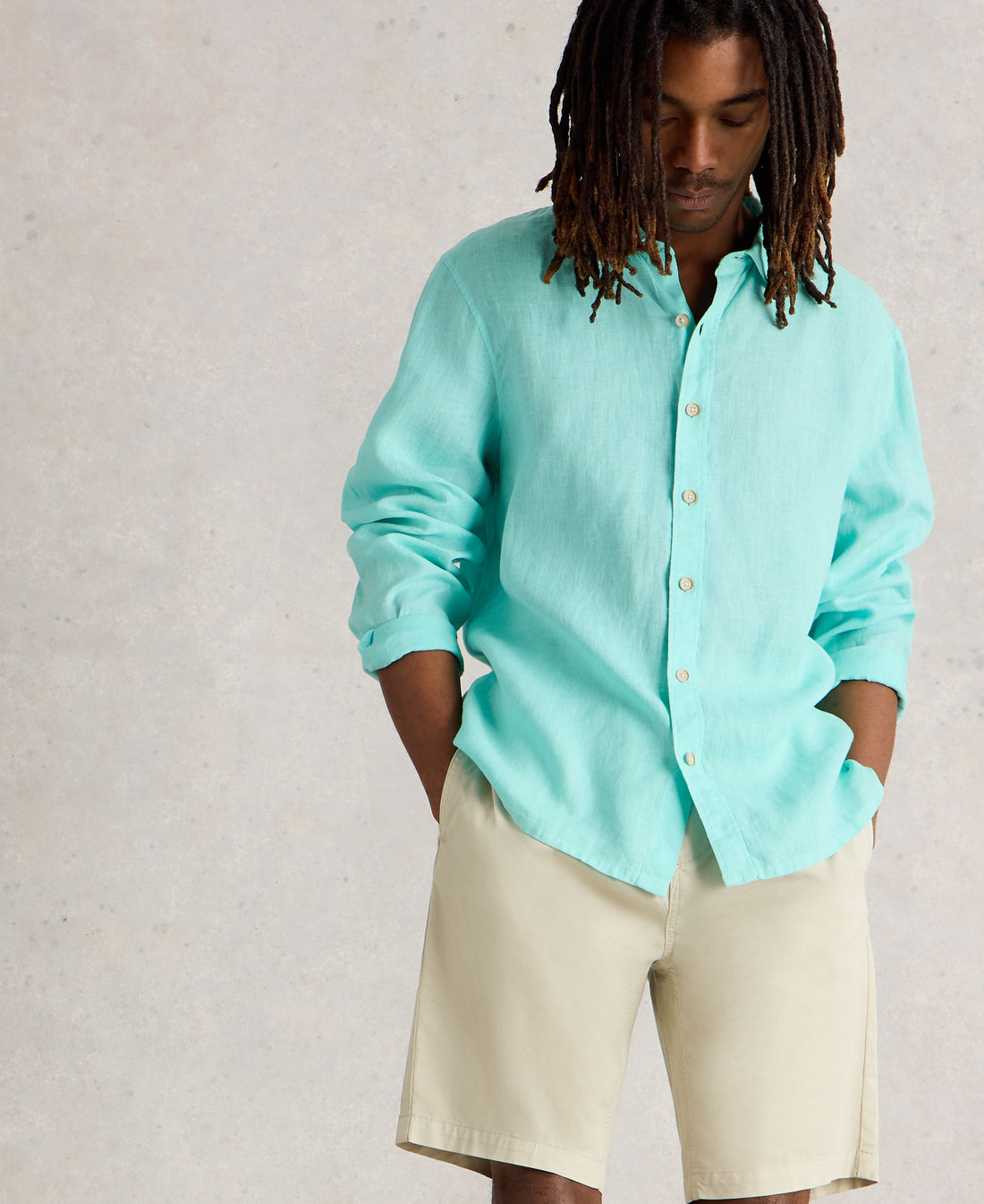 Keswick Linen Shirt - Bright Blue