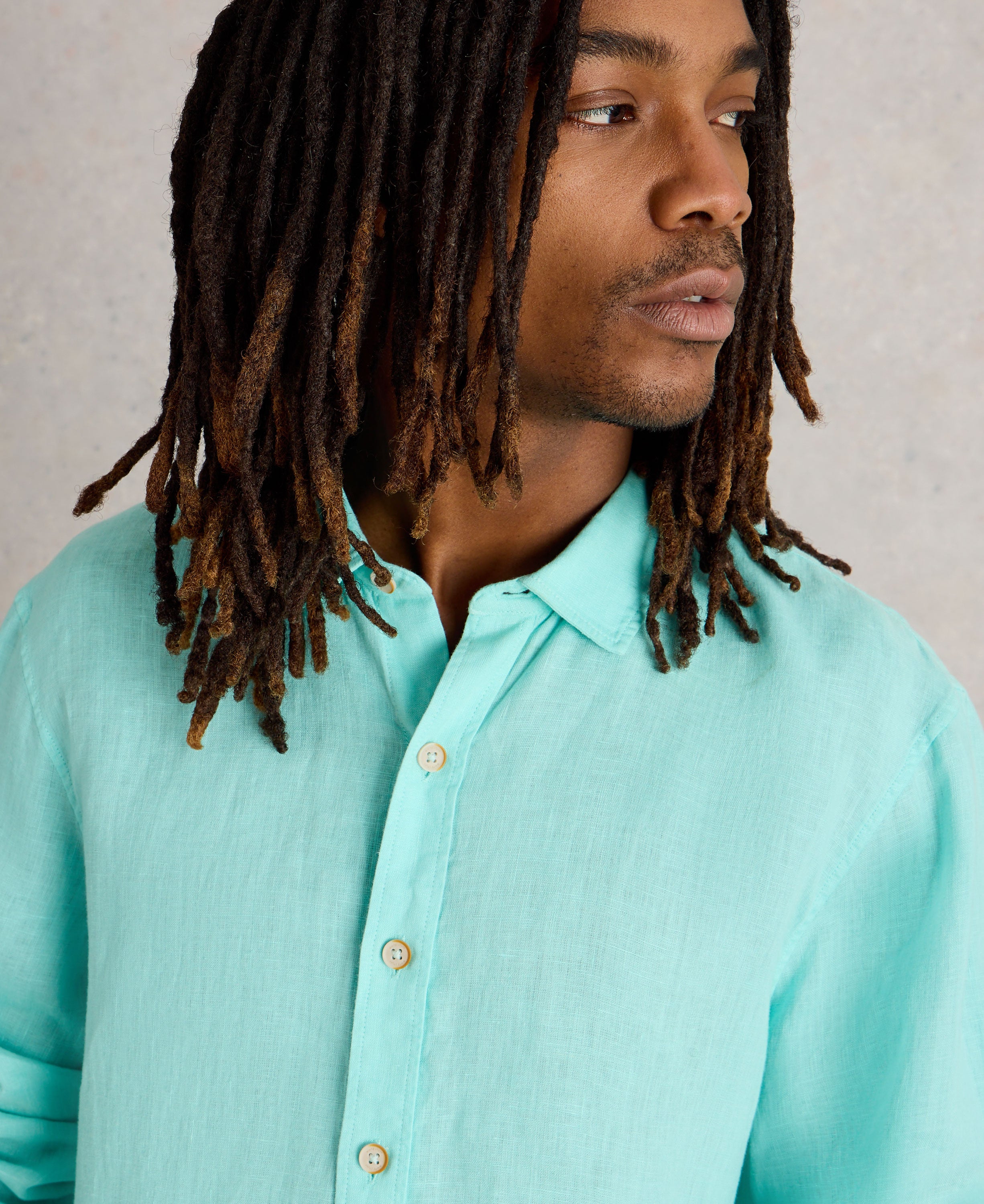 Keswick Linen Shirt - Bright Blue