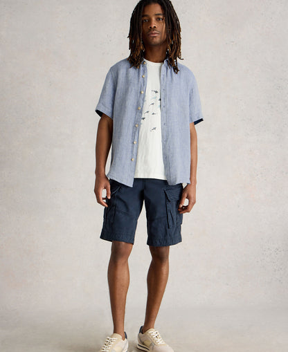 Keswick Short Sleeve Linen Shirt - Chambray Blue