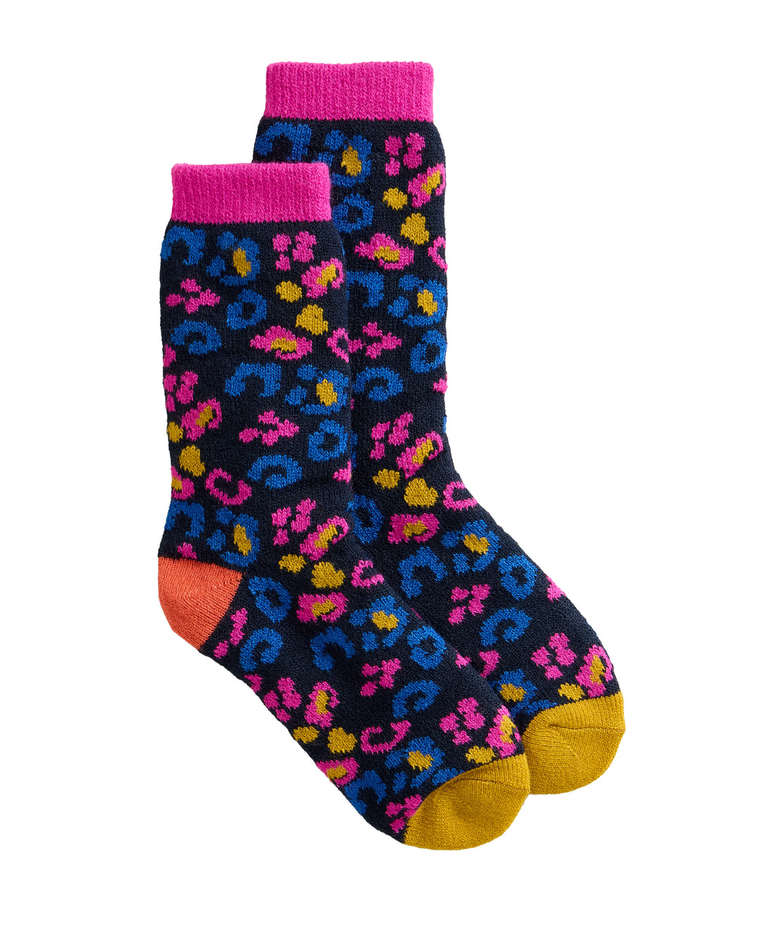 Leopard Camo Cabin Sock - Blue Multi