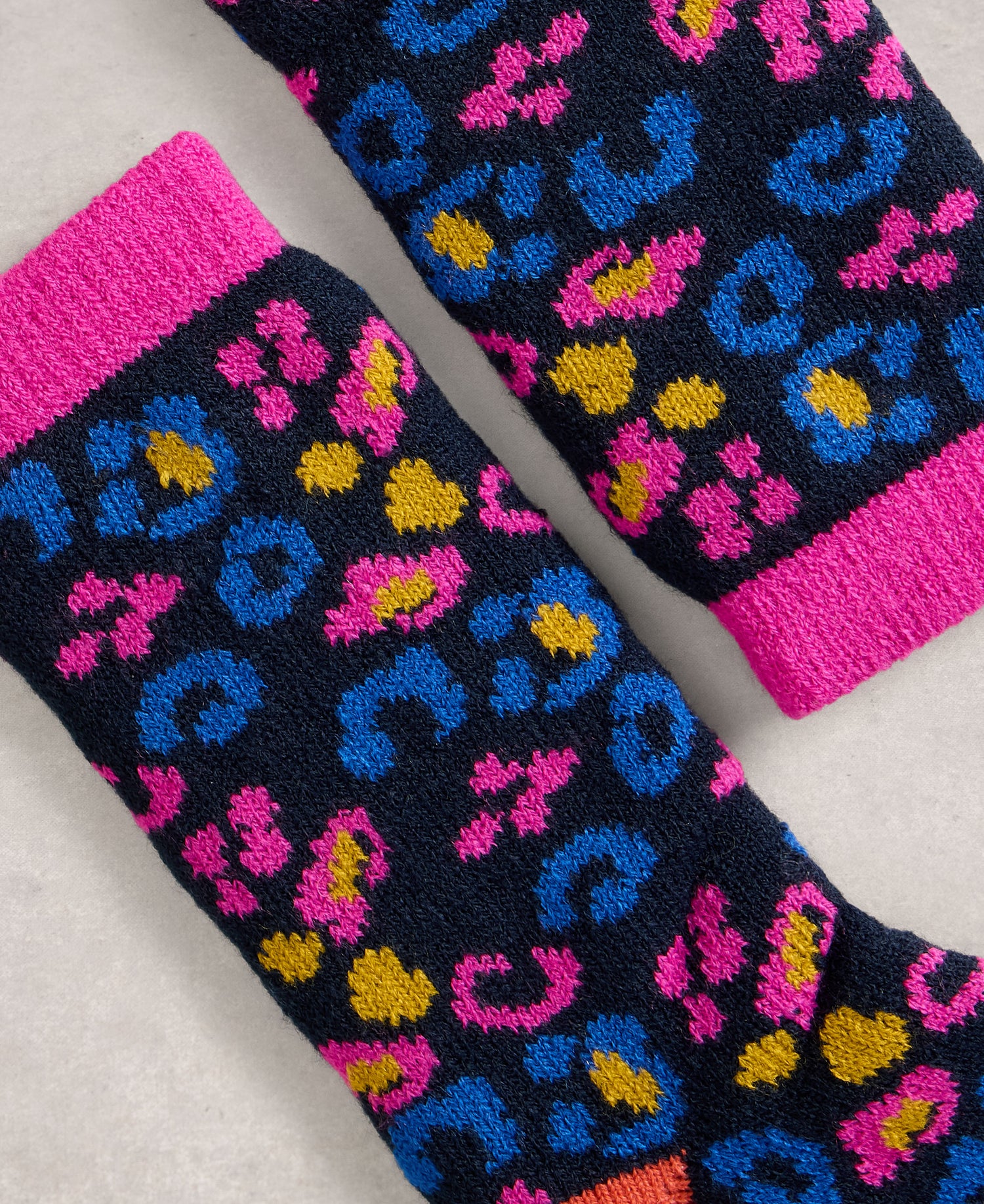 Leopard Camo Cabin Sock - Blue Multi