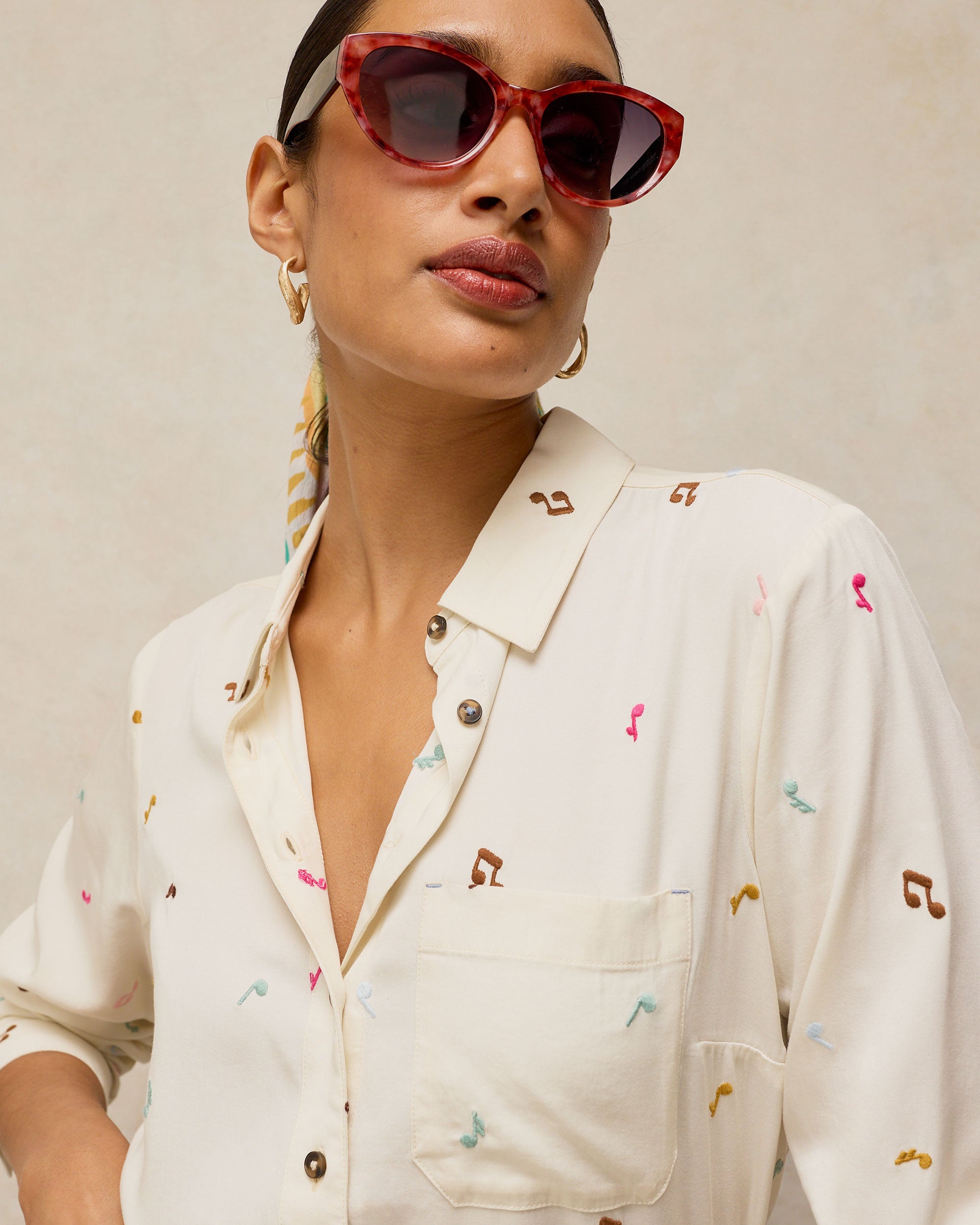 Libby Shirt - Ivory Multi