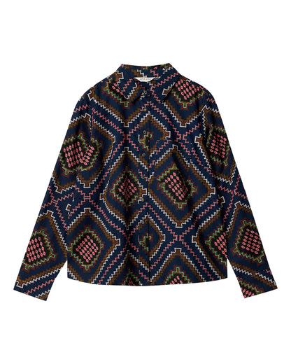 Libby Organic Cotton Shirt - Navy Multi