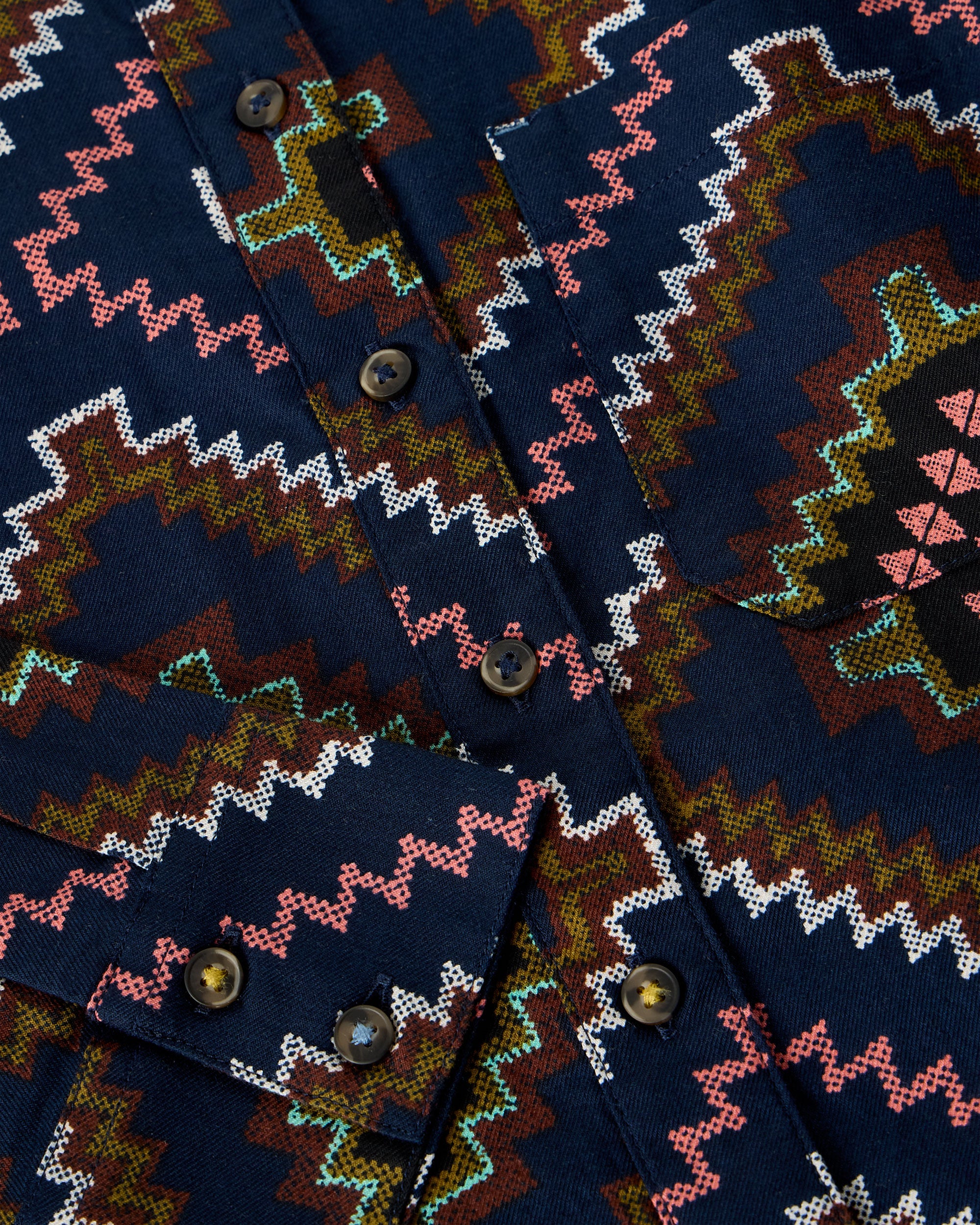 Libby Organic Cotton Shirt - Navy Multi