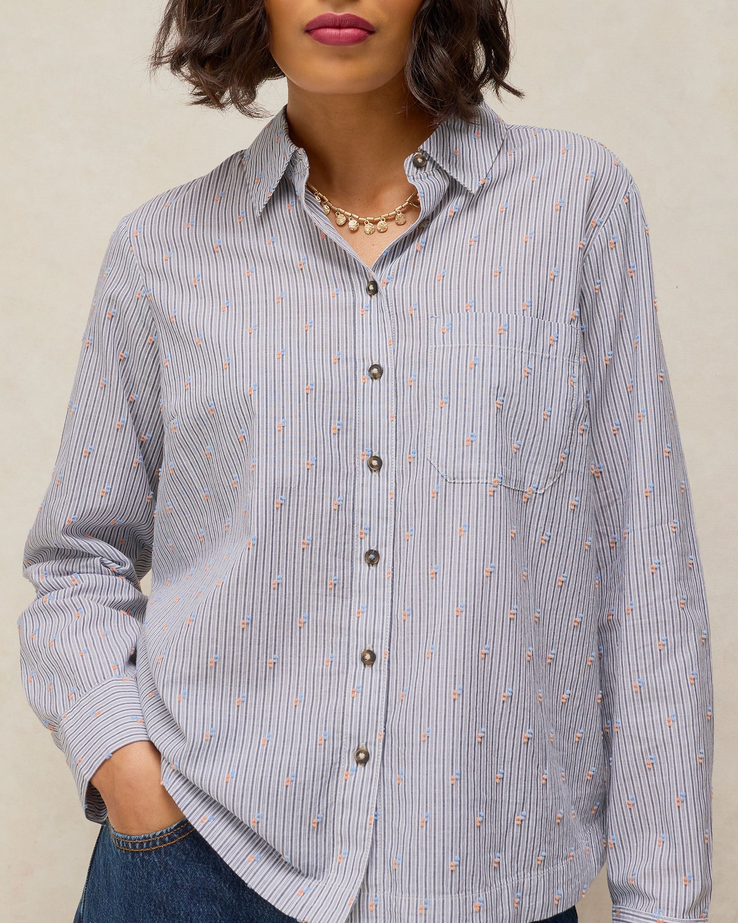 Libby Organic Cotton Shirt - Blue Multi