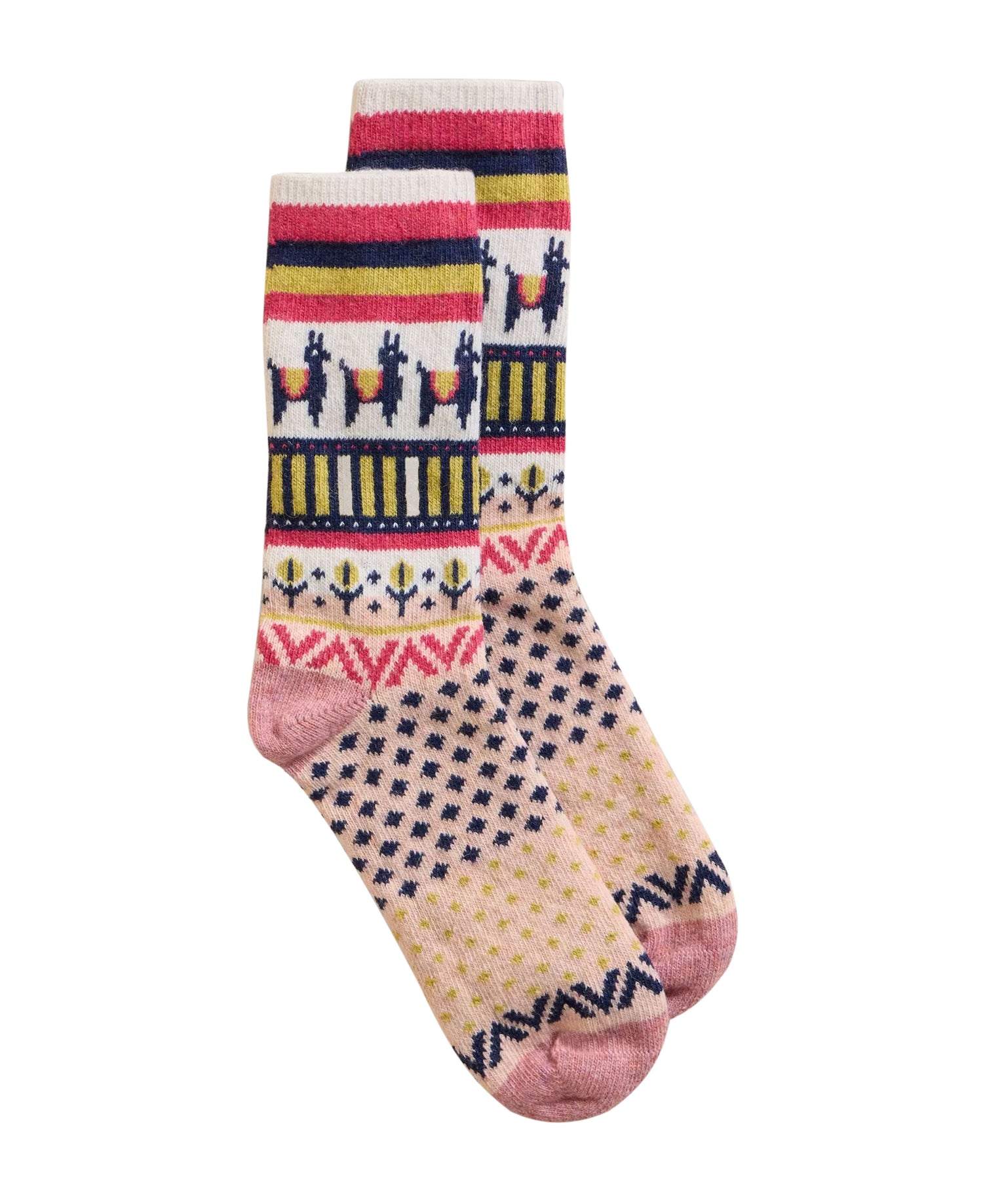 Llama Wool Mix Sock - Pink Multi