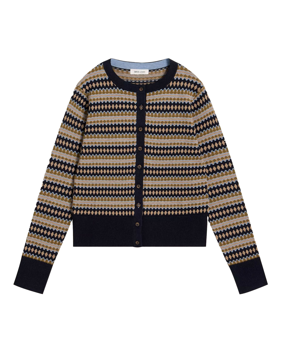 Lois Fairisle Cardi - Navy Multi