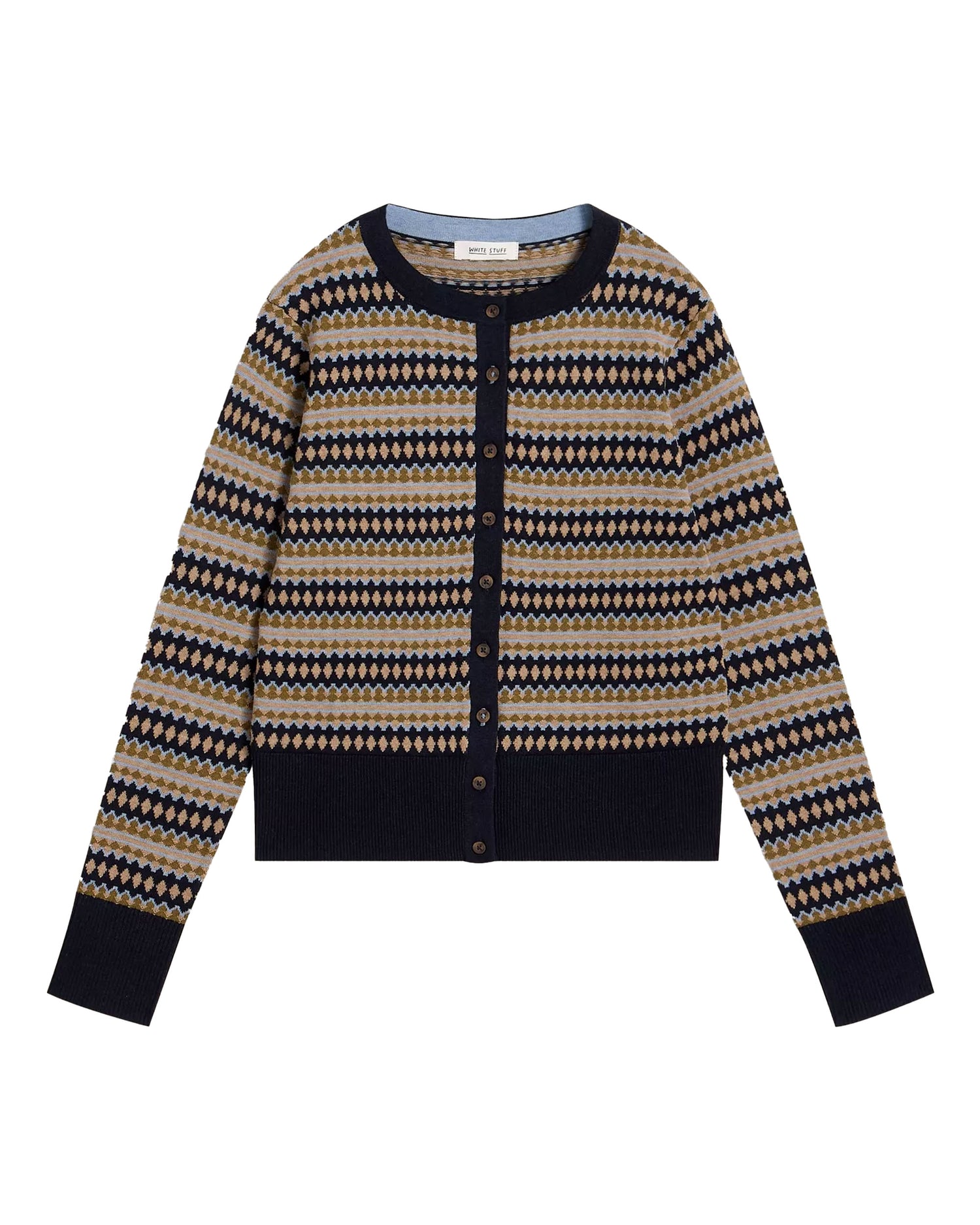 Lois Fairisle Cardi - Navy Multi