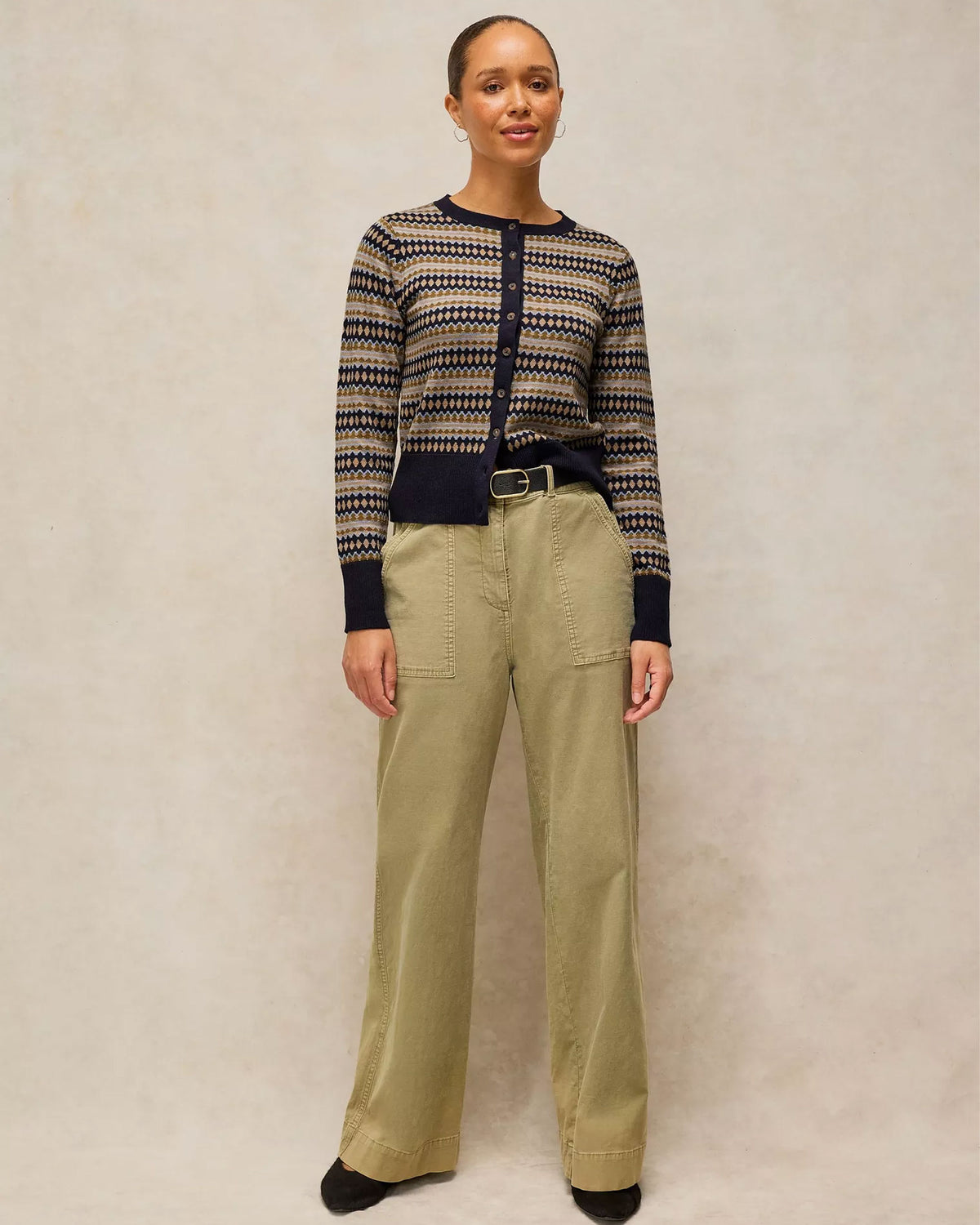 Lois Fairisle Cardi - Navy Multi