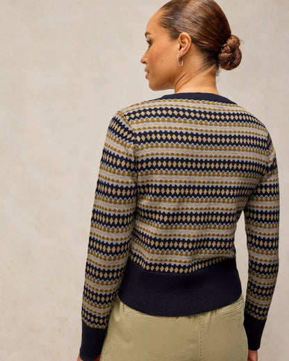 Lois Fairisle Cardi - Navy Multi