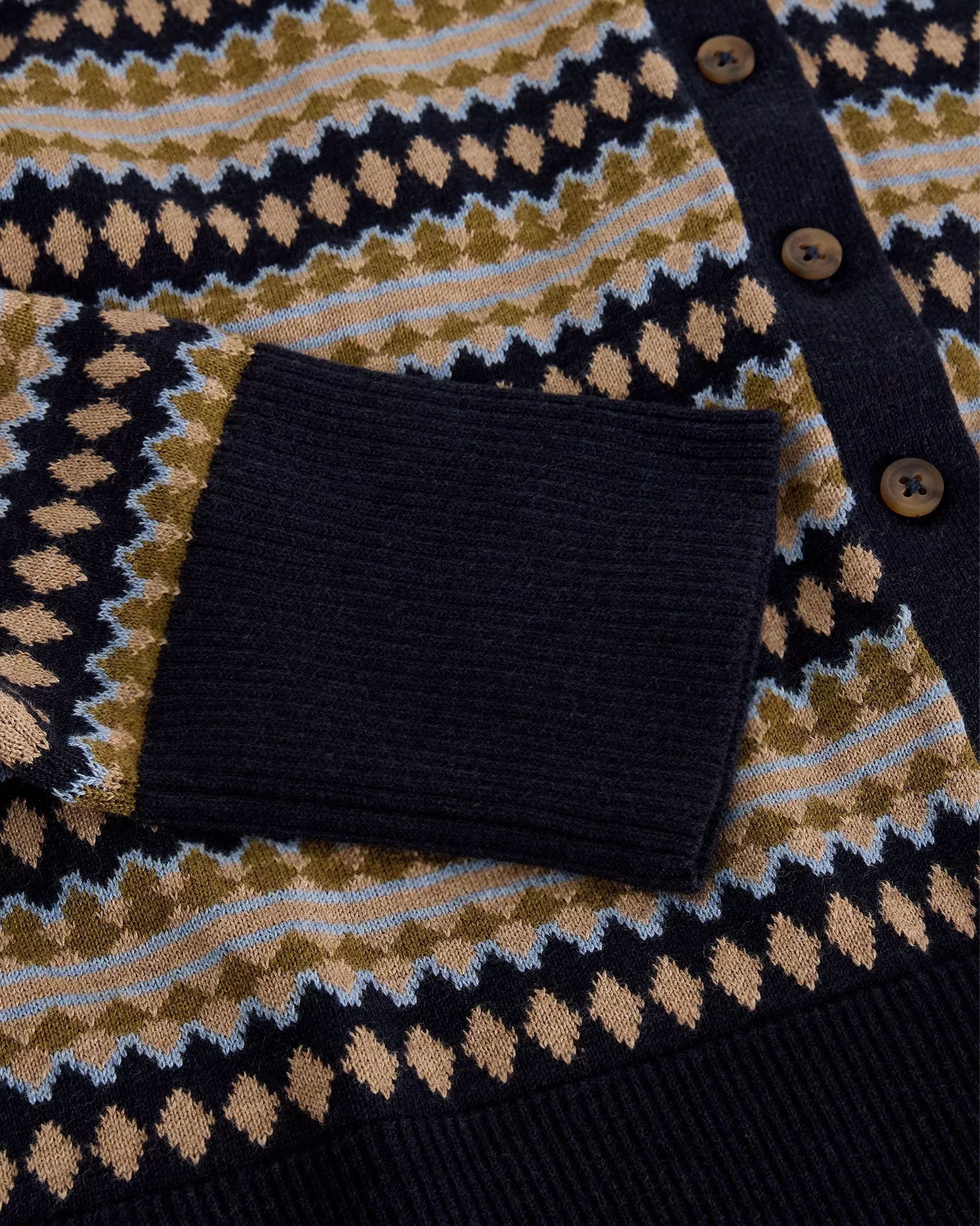 Lois Fairisle Cardi - Navy Multi