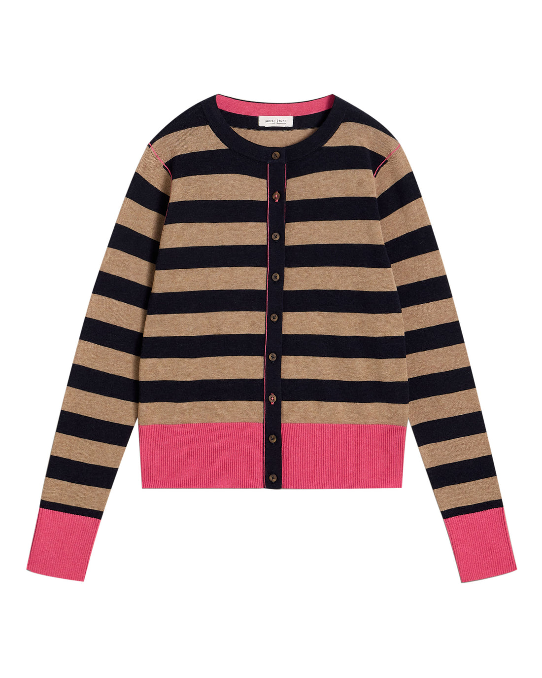 Lois Stripe Cardi - Navy Multi