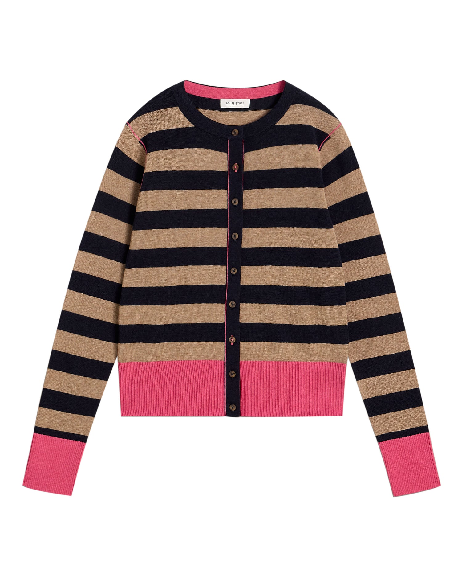 Lois Stripe Cardi - Navy Multi