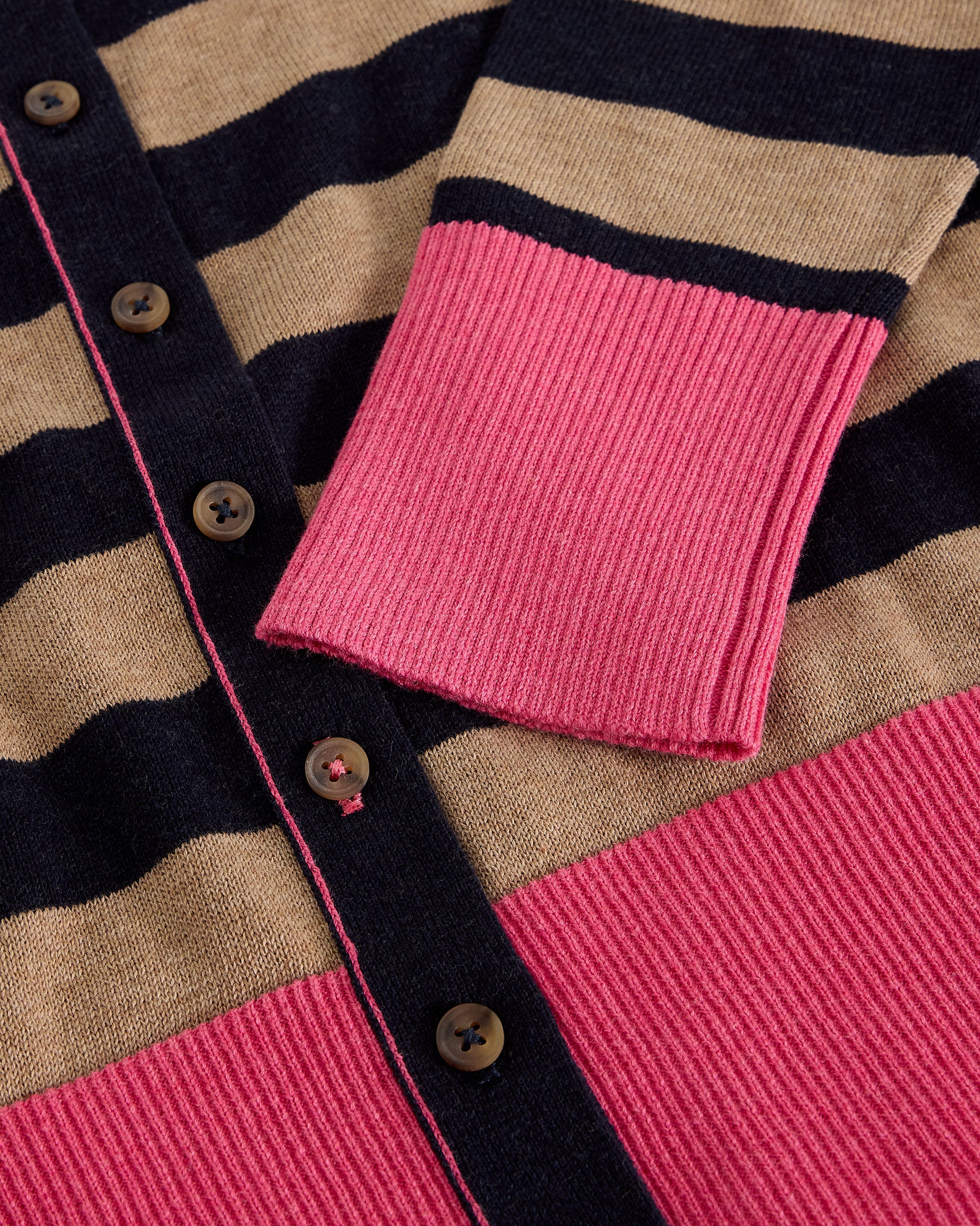 Lois Stripe Cardi - Navy Multi