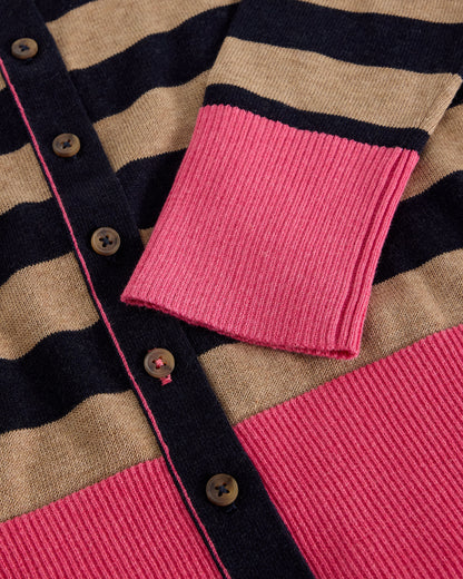 Lois Stripe Cardi - Navy Multi