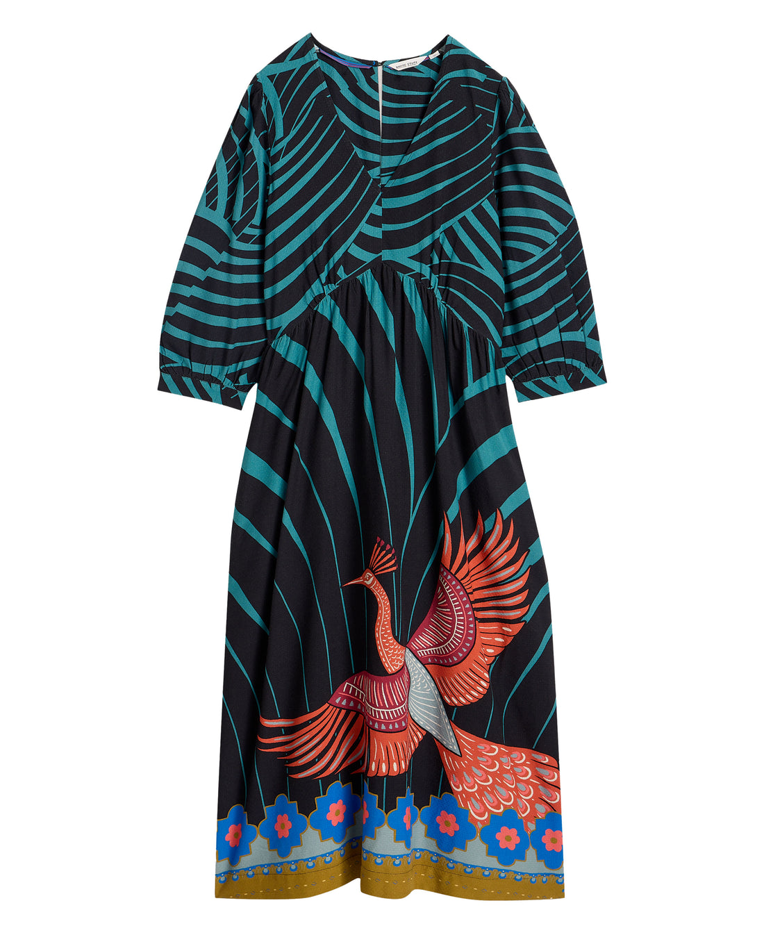 Lucy Midi Dress - Black Multi