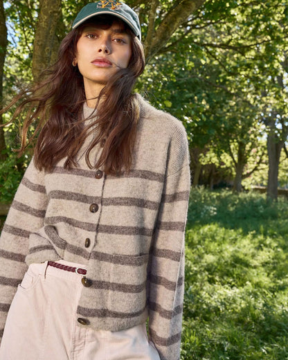 Margot Stripe Cardi - Natural Multi