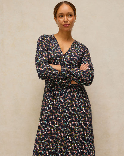 Megan Jersey Dress - Navy Multi