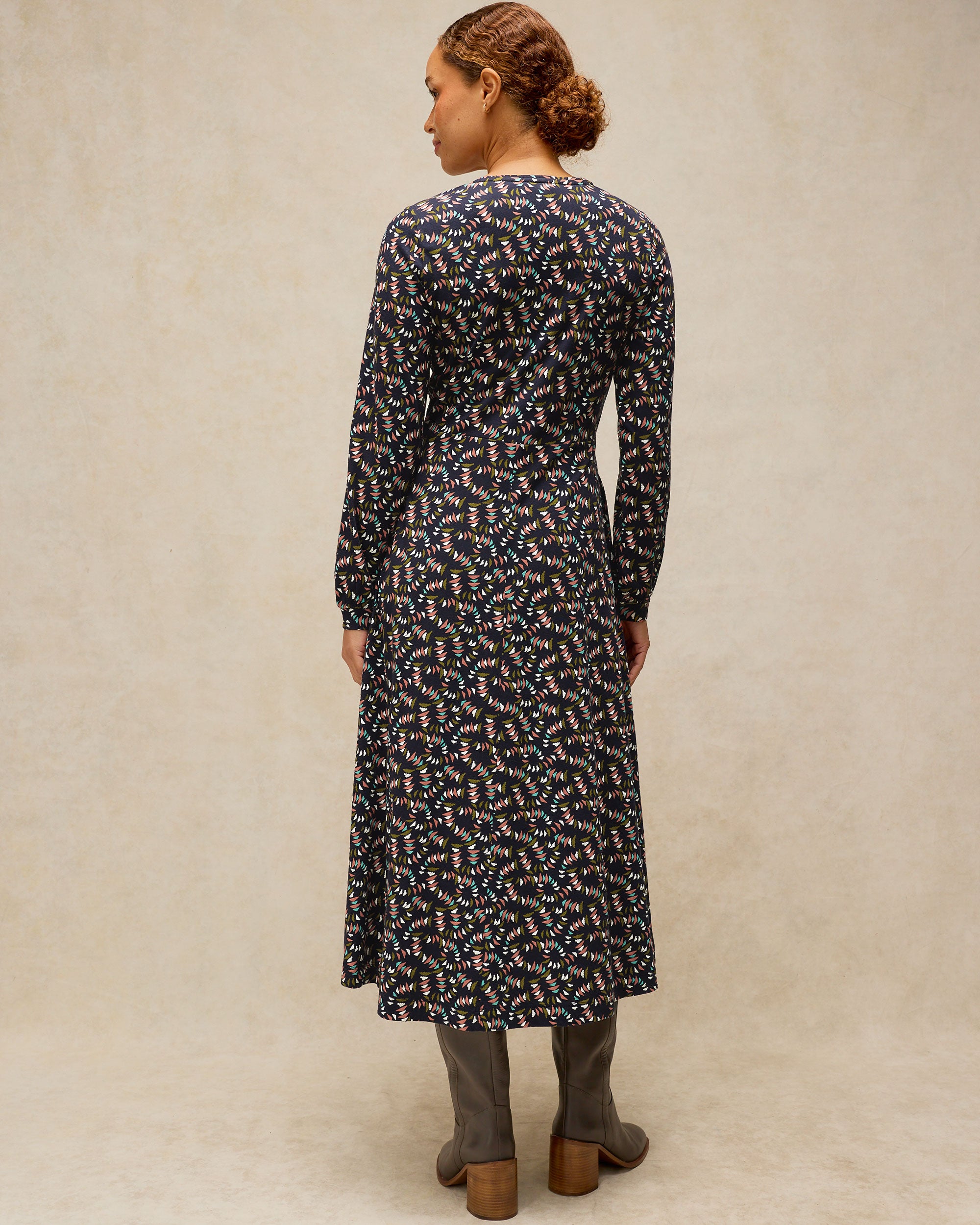 Megan Jersey Dress - Navy Multi
