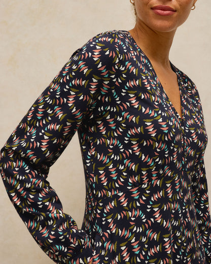 Megan Jersey Dress - Navy Multi