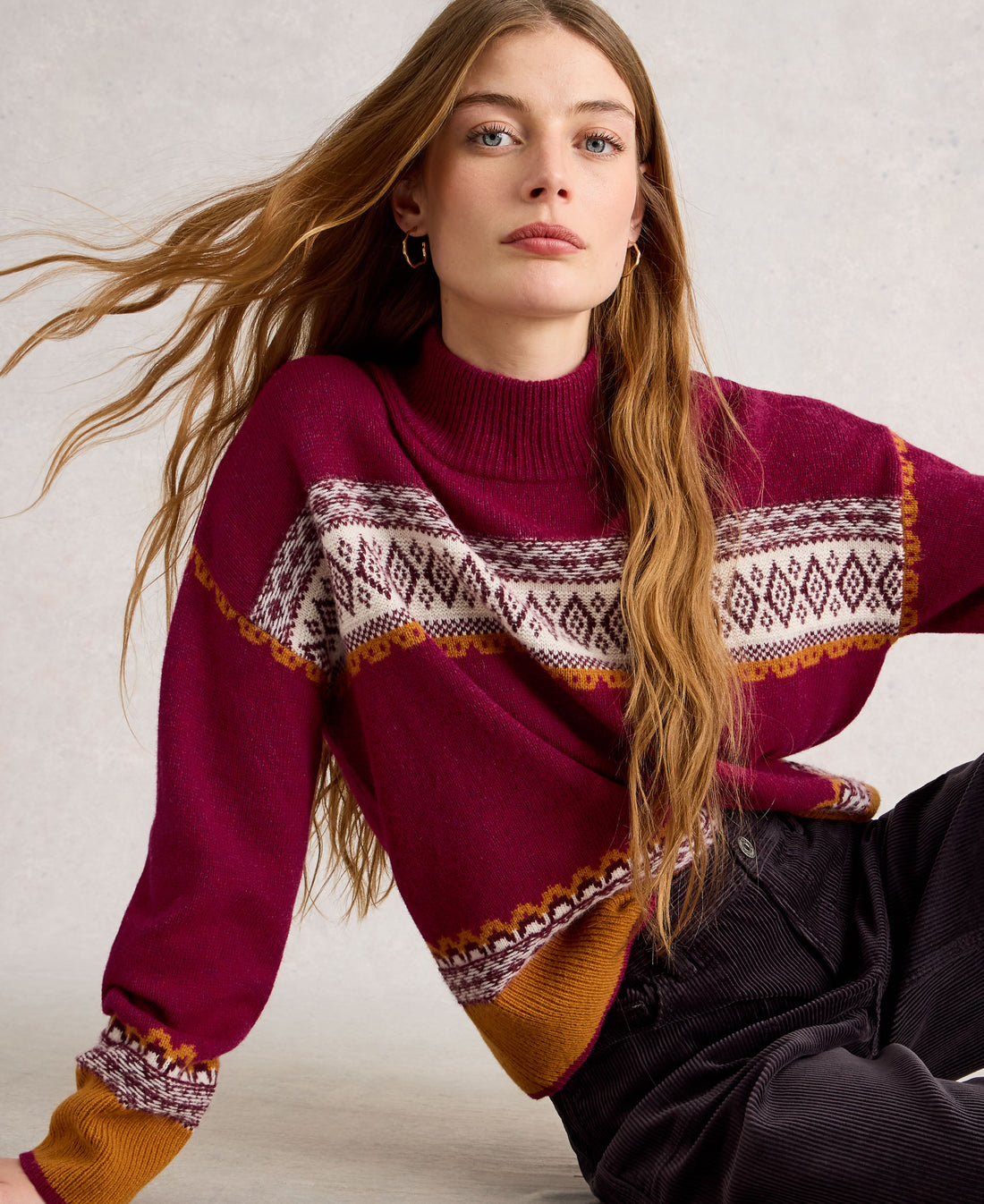 Millie Fairisle Jumper - Pink Multi