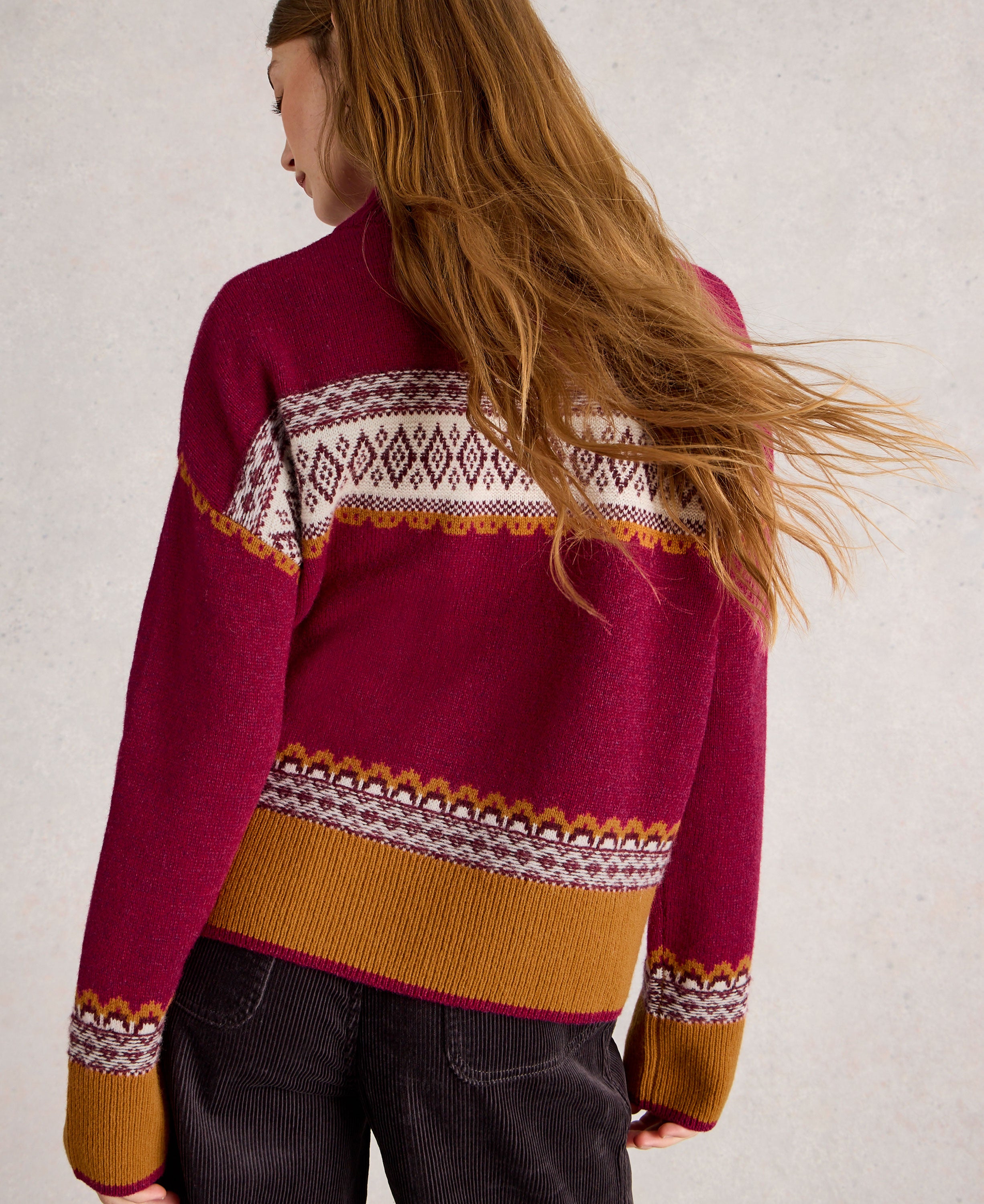 Millie Fairisle Jumper - Pink Multi