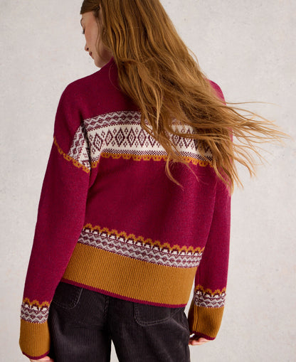 Millie Fairisle Jumper - Pink Multi