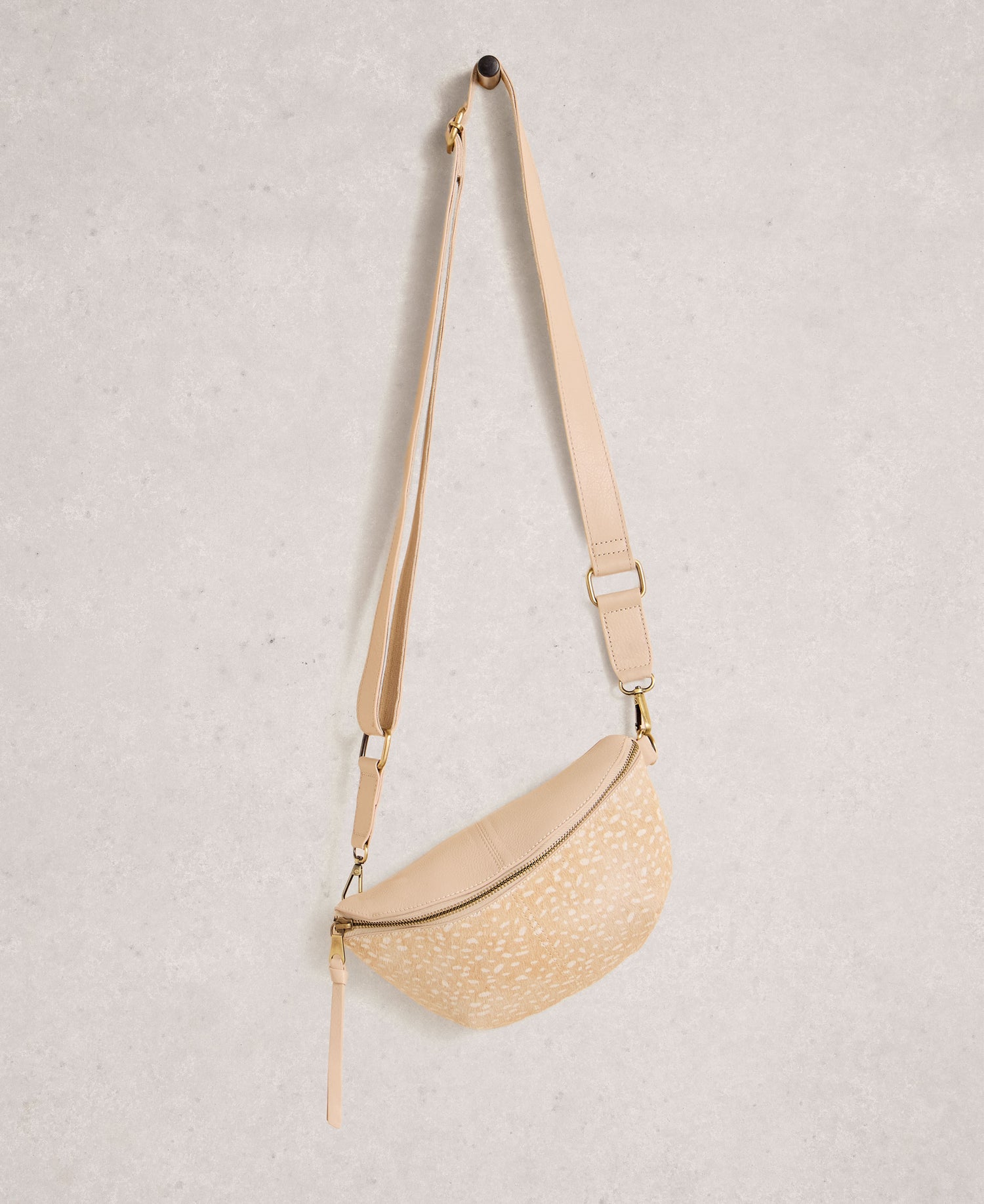 Mini Sebby Leather Sling Bag - Natural Multi