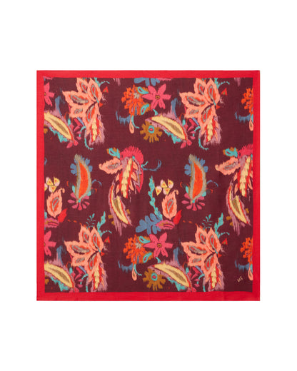 Molly Midweight Square Scarf - Plum Print